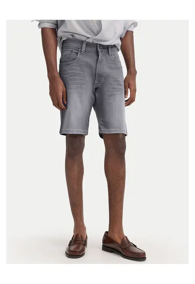Pantaloni scurti Barbati - Gri - Bumbac - Fermoar