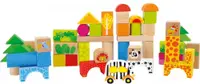 Constructor din lemn Small Foot - Grădină zoologică, 50 de piese