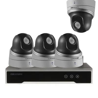 Sistem supraveghere exterior IP WiFi Hikvison KIT-HK-WF-4EXT2MP20IR-P, 2MP, 2.8-12 mm, IR 20 m, slot card, PoE