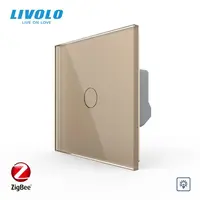 Intrerupator simplu tactil, dimabil, Protocol Zigbee, cu panou sticla, Generatia Noua Auriu