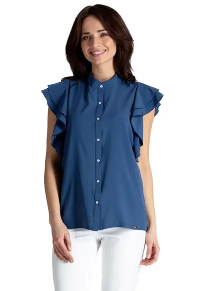 Bluza dama Kuvien K482 culoare granat - Albastru inchis