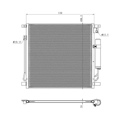 Radiator AC condensator cu uscator potrivit FIAT FULLBACK; MITSUBISHI L200 TRITON, PAJERO SPORT III 2.2D 2.4D 11.14