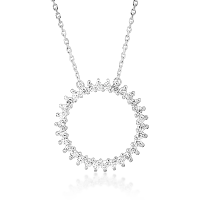Lant cu pandantiv din aur alb cu diamante de 0.53ct