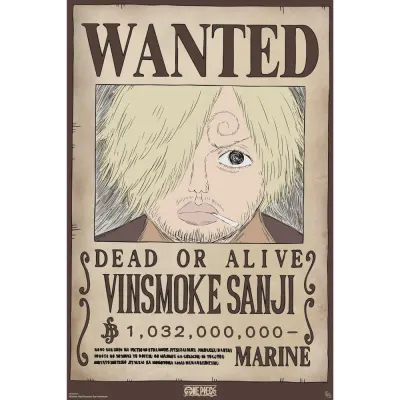 Poster Maxi One Piece - 91.5x61 - Wanted Sanji Wano