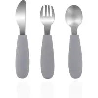 Zopa Silicone Children's Cutlery tacâmuri pentru copii 6 m+ Dove Grey 3 buc