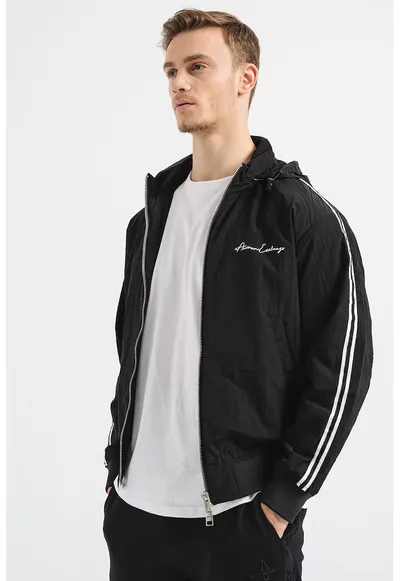 Jacheta reguar fit cu logo - Negru/Alb optic