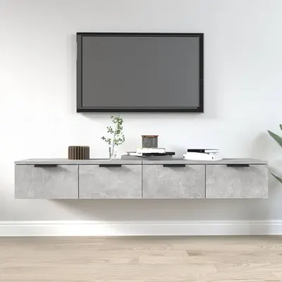vidaXL Dulapuri perete, 2 buc., gri beton, 68x30x20 cm, lemn prelucrat