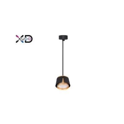 Lustra LED suspendata, 1 pendul, 35W, lungime cablu 1m, IP20, carcasa neagra/aurie