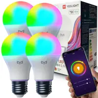 Becuri inteligente Yeelight W4 Lite E27 WiFi - Set 4 buc, RGB, 806lm, Control Vocal Alexa Google