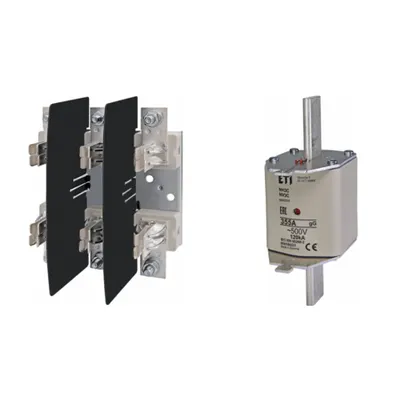 Pachet Protectie Circuit Trifazat: Soclu Siguranta Fuzibila NH3 3P (M12/M12), Siguranta Fuzibila NH3C gG 355A 500V