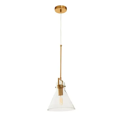 Lustră aurie din metal cu abajur din sticlă ø 25 cm Trieste – Premier Housewares