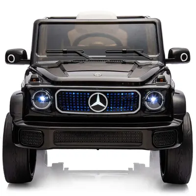 Masinuta electrica pentru copii Chipolino SUV Mercedes EQG Black cu scaun din piele, roti EVA cu suspensie, deschidere usi, greutate admisa 30 kg