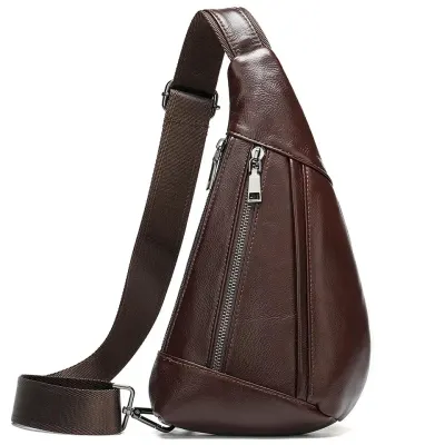Geanta pentru barbati, Leonid GT2080, piele naturala, Maro