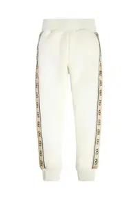 Pantaloni de trening cu segmente logo laterale - Maro nisip/Bej deschis