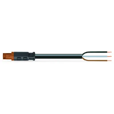 pre-assembled connecting cable; Eca; Socket/open-ended; 3-pole; Cod. S; H05VV-F 3 x 1.5 mm²; 8 m; 1,50 mm²; brown