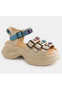 Sandale dama piele naturala 3OLY80013A 97 N - Multicolor