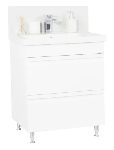 Set Baza front MDF si Lavoar seria 786, cu sertare, 70 cm, alb