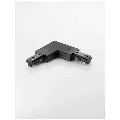 3-WIRES TRACK Negru Aluminiu L Connector to Connect Two Track Sections at a 90 Degree Angle