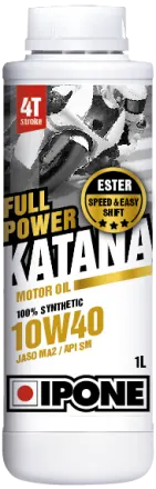 Ulei moto 4T Ipone Full Power Katana 10W40 100% Sintetic ESTER - JASO MA2 - API SM, 4L