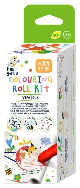 Rolă de colorat cu puncte Haku Yoka - Mașini, 2 m