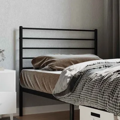 vidaXL Tăblie de pat de schimb metalică, negru, 107 cm