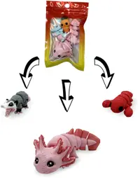 Print 3D de la 3D Morph Lab - Set mini axolotl, roz, sortiment