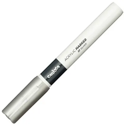Marker acrilic Carioca Plus - Van Orton, 2.0 mm, argintiu