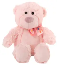 Jucărie de pluș Amek Toys - Urs cu panglica, roz, 25 cm