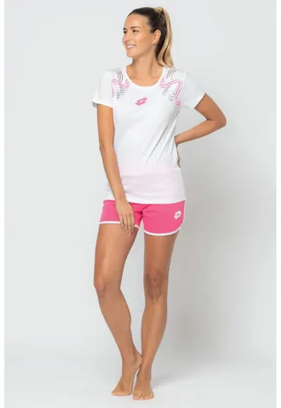 Pijama scurta cu decolteu rotund - Alb