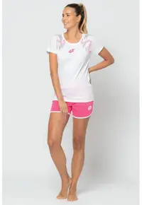 Pijama scurta cu decolteu rotund - Alb