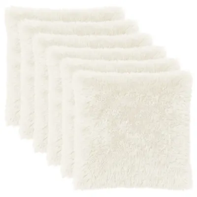vidaXL Husă pentru pernă 6 pcs HEERLEN Alb 80 x 80 cm Fleece PV