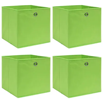 vidaXL Cutii de depozitare, 4 buc., verde, 32x32x32 cm, textil