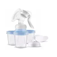 Pompa manuala, Philips Avent, Cu accesorii, BPA Free, Cu recipiente de stocare incluse, Plastic, Alb