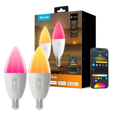 Becuri LED inteligente Govee - B600CC02, E14, 2 buc, RGBWW, reglabil
