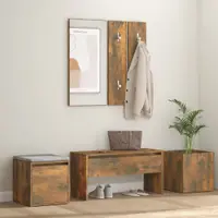 Gossi set de mobilier pentru hol, stejar fumuriu, lemn prelucrat
