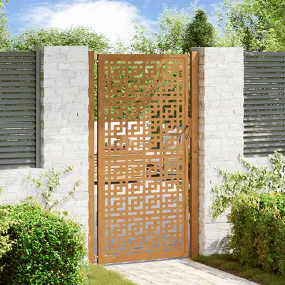 vidaXL Poartă de grădină 100x200 cm, oțel rezistent la intemperii, model cruce