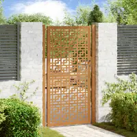 vidaXL Poartă de grădină 100x200 cm, oțel rezistent la intemperii, model cruce