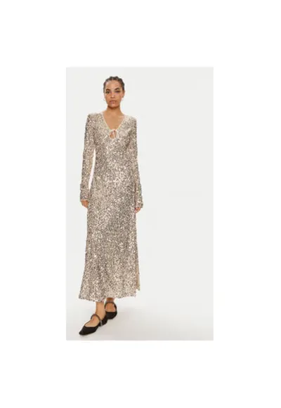 Rochie dama - 304471391 - Poliester reciclat - Auriu - Auriu