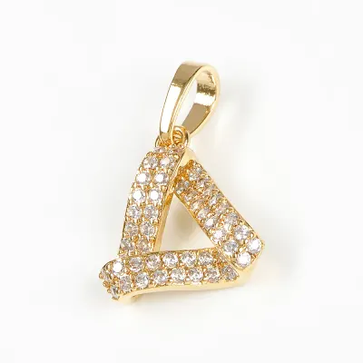 Pandantiv triunghi placat cu aur 14 k