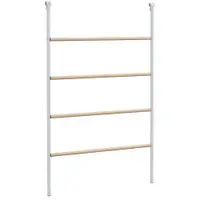 PawHut Suport pentru Găini pe 4 Niveluri, Posatoiu din Lemn și Oțel Galvanizat, Scară pentru Coteț, 4-6 Găini, 140x86x2,5 cm, Lemn Natural | Aosom Romania