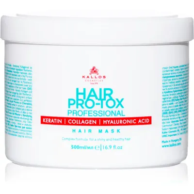 Kallos Hair Pro-Tox Masca pentru par deteriorat cu ulei de cocos, acid hialuronic si colagen 500 ml