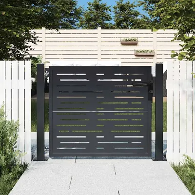vidaXL Poartă de grădină antracit 100x100 cm oțel, design pătrat