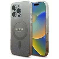 Husa MagSafe pentru Apple iPhone 16 Pro, Guess, IML Glitter Gradient, Maro