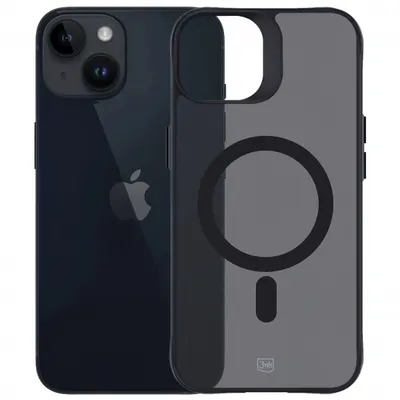 Husa MagSafe pentru Apple iPhone 14 / 13, 3MK, Smoke MagCase, Neagra