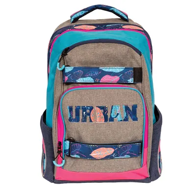 Ghiozdan anatomic compartiment laptop, Urban Flowers, 46x31x16 cm, S-Cool