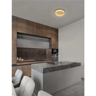 Plafoniera KLEPSIDRA Triac Dimabil Platinum Auriu Stainless Otel, Aluminiu & Acrylic LED 46 Wat 220-240 Volt 2764Lm 3000K IP20