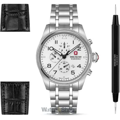 Ceas Swiss&nbsp;Military&nbsp;Hanowa Swiss Military Hanowa SMWGI0005701-SET Mens Watch Thunderbolt Northern Night Chronograph Set 43mm 10 ATM