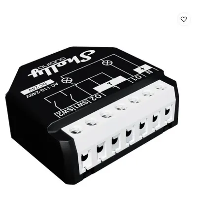 Releu inteligent Shelly Qubino Wave 2PM cu contor de putere, protocol Z-Wave 3800235269015