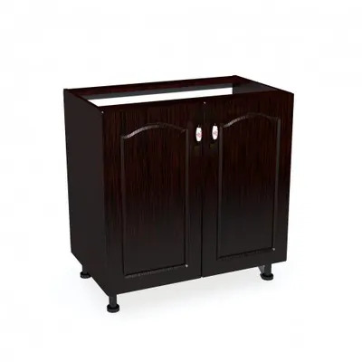 Corp inferior cu 2 usi 80 cm Zebra, Wenge/MDF Wenge Mustata, fara blat 80 x 82 x 50