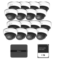 Kit supraveghere video Milesight 16 camere Dome MS-C2973-PD + 1 NVR MS- N5016-PE